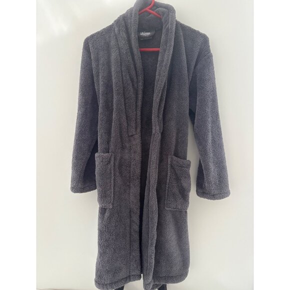 Unisex Bathrobe Sz‎ Lg Gray Soft Plush Microfiber Terry Cloth 38” BC Bare Cotton - Picture 1 of 10